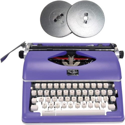 Classic Retro Manual Typewriter (Purple) Bundle