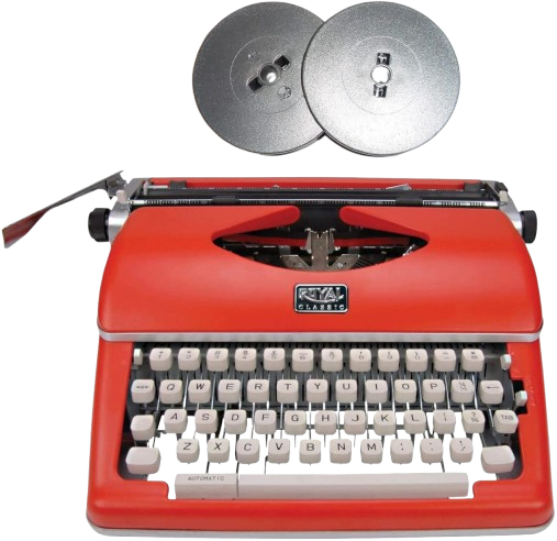 Classic Retro Manual Typewriter (Red) Bundle with Extra Ribbons